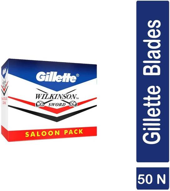 Gillette Saloon Pack Sword Double Edge Razor Blades (50 In 1), Men & Women