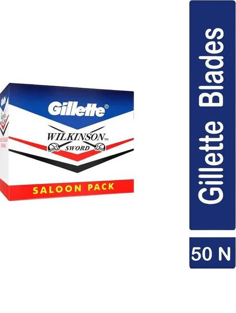 Gillette Saloon Pack Sword Double Edge Razor Blades (50 In 1), Men & Women