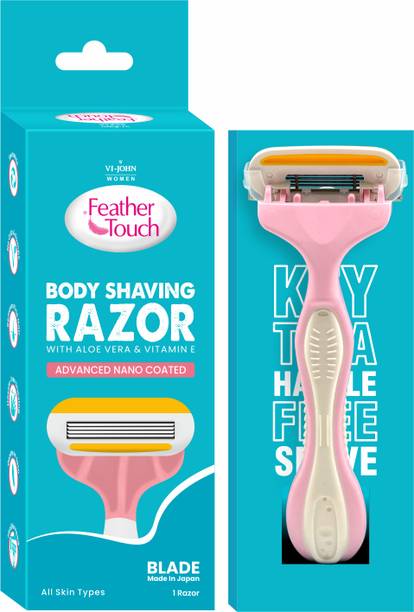 VI-JOHN WOMEN Feather Touch Advanced Nano Coated Body Shaving Hair Removal Razor with AloeVera, Women