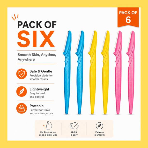 Wistora Enterprises Reusable Eyebrow Grooming Razor Set of 6 Facial Beauty Tools, Men & Women