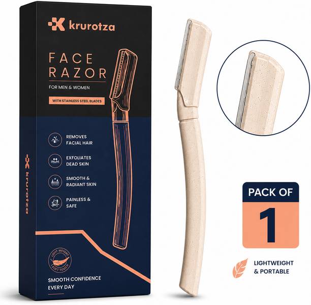 krurotza Face Razor for Women & Men | Stainless Steel Facial Hair Remover, Men & Women
