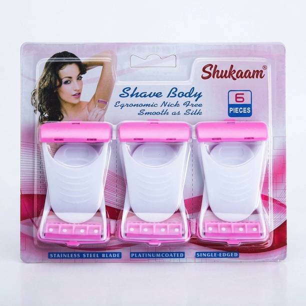 shukaam Women's Disposable Body Razor for Face & Body | Pack of 6, Women