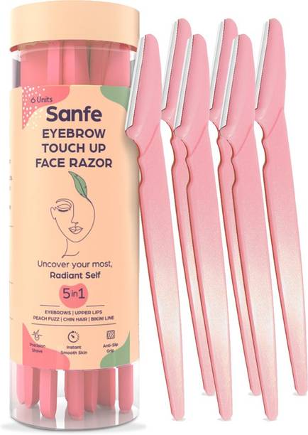 Sanfe Reusable Eyebrow Touch-Up Hair Removing Face Razor For Women - Pack of 6, Women