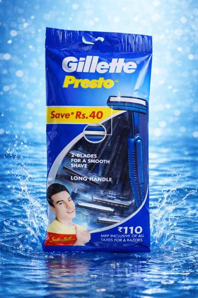 Gillette Gillete Presto Disposable Razor Twin Blade Long Handle, Men