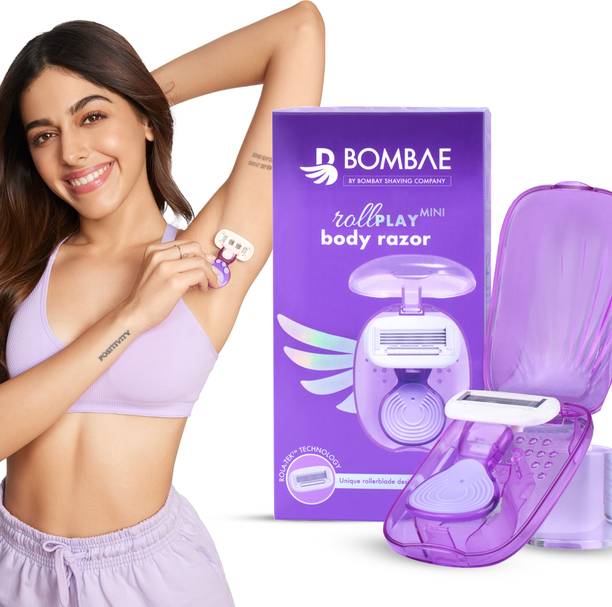 Bombae Rollplay Mini Portable Body Razor with Aloe Vera | 2x Smoother & Long Lasting�