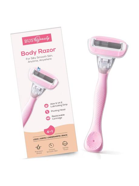 Busy Beauty Aloe-Boost 5 Blade Reusable Body Hair Removal Razor for Arms,Leg & Bikini Line, Women