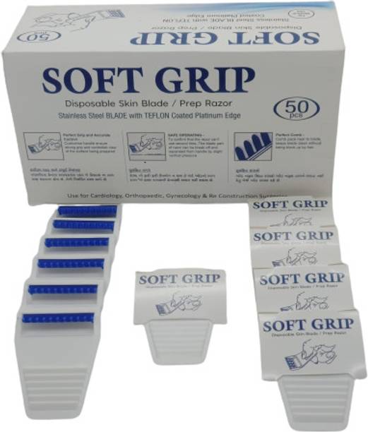 Soft Grip Skin Blade Razor Smooth,Sharp,Safe,Bikini Hair Removal (50Pcs-Box)