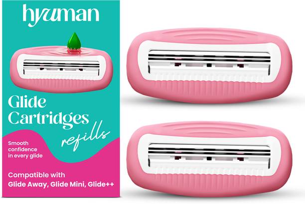Hyuman Glide Cartridges Refills Compatible with Glide Range | 3 Blades & Aloe Ring, Women