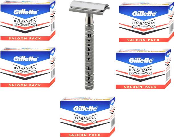 Gillette Wilkinson Sword Blade 50 Pcs Pack of 5 With Razor, Men