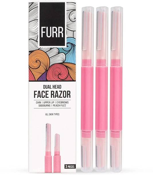 FURR by peesafe Face & Eyebrow Razor for Women with Dual Head - 3N Reusable Up To 5 Times, Women