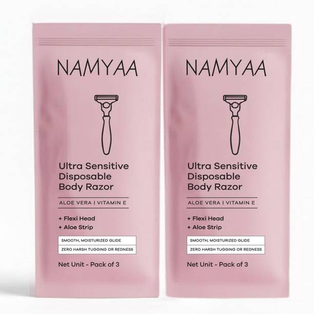 Namyaa Disposable Body Razor for Smooth Skin & Gentle Hair Removal (3 X 2), Men & Women