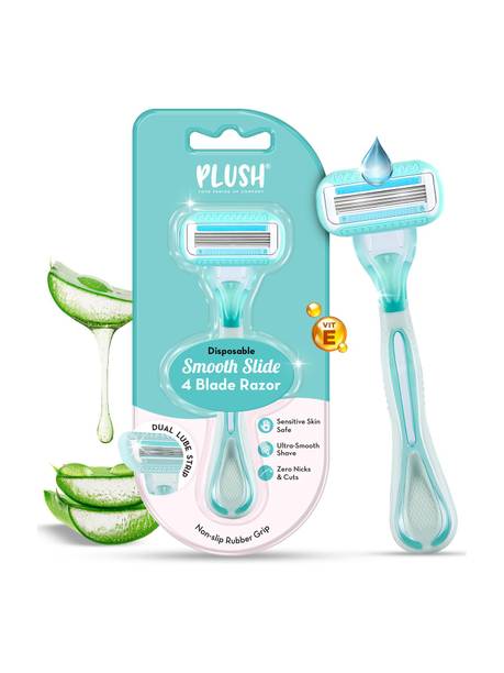 PLUSH 4 Blade Body Razor for Sharp and smooth shave|Aloe Vera Strip, Women