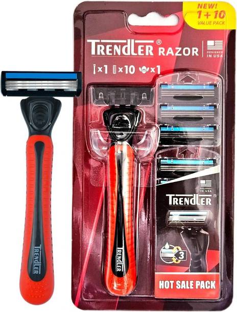 TRENDLER Razor for Men,Value Pack with 3 Anti-Friction blades, Smooth & Comfortable shave, Men