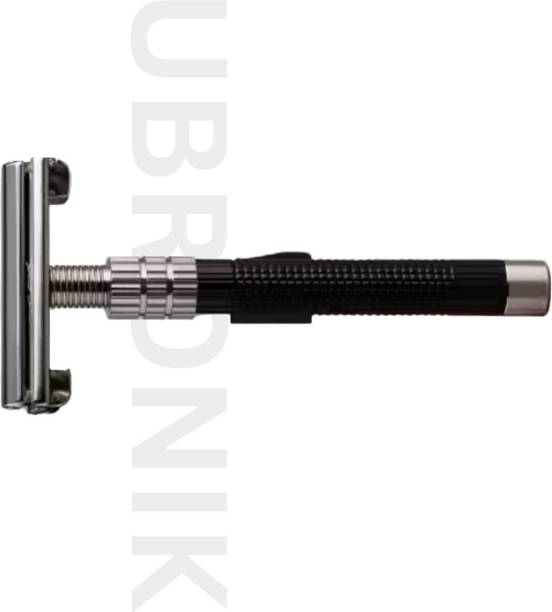 UBRONIK Black & White Metal Razor | Reusable Stainless Steel Shaver, Men