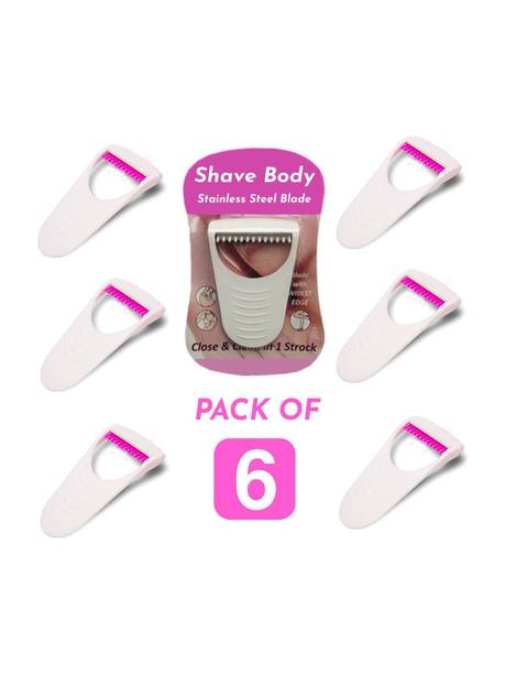 Prefetto COSMO Women's Disposable Plastic Skin Hair Remover Safty Stainless Razor Blade, Pack of 6, Women