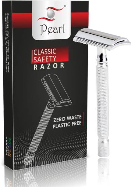 Pearl Shaving Open Comb Saftey Razor for Men with Chrome Finish, Men