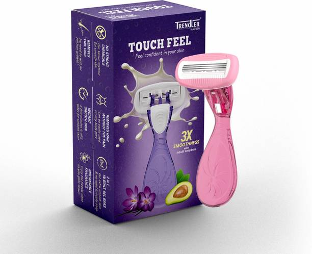 TRENDLER Touch Feel Pink Mini Travel Cartridge Hair Removal Razor for Women, Women