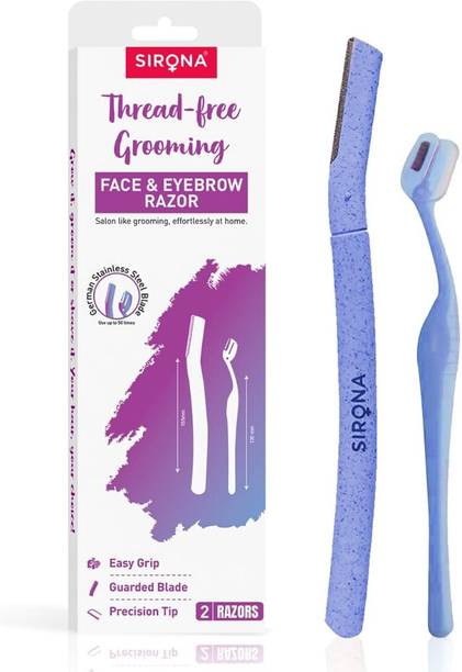 SIRONA Reusable Face & Eyebrow Razor Combo | Cut-Free & Painless Facial Hair Removal, Women