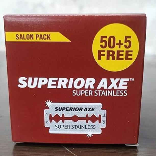 superior axe Stainless Razor Blades - (50+5 Blades Each), Men