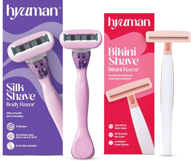 Hyuman Silkshave + Bikini Razor Pack of 1, Women
