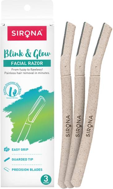 SIRONA Reusable Blink & Glow Face Razor for Women | Upper Lip, Eyebrows, Women