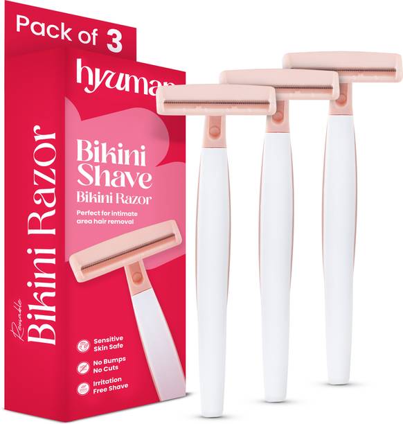 Hyuman Bikini Shave Razor, Sensitive Skin Safe,Reusable,Smooth Shave, Women