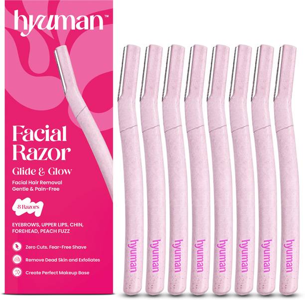 Hyuman Eyebrow & Facial Razor for Women| Chin, Upperlip, Sideburns, Forehead | Reusable, Women
