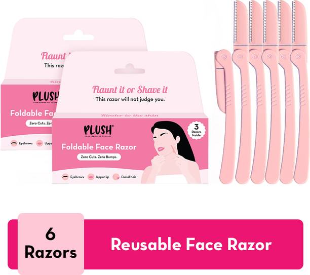 PLUSH Foldable & Reusable Face Razor for Women | Upperlips, Forehead & Eyebrows, Women