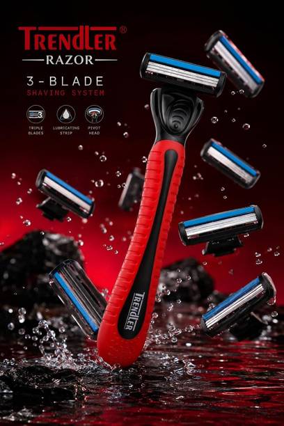 TRENDLER Premium Razor for Men | 1 Handle + 10 Replacement Cartridges, Men