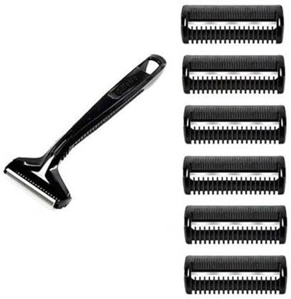alku Manual Shaving Razor Blades -12 Cartridges + 1 Razor, men, Men & Women