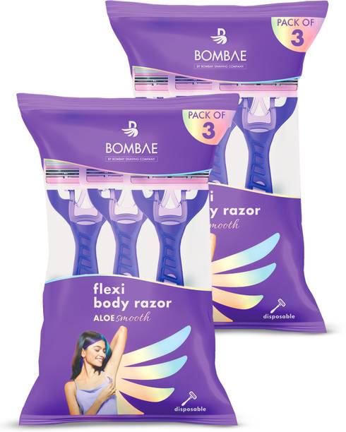 Bombae Flexi Body Razors for Women - 6 | Hair Remover for Arms, Underarms, Bikini, Legs