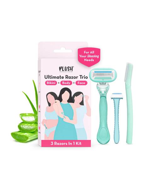 PLUSH The Ultimate Trio Kit -Bikini, Body & Face Razor, Women, Men & Women