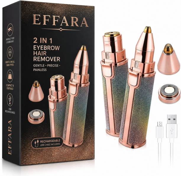 Effara 2 in 1 USB Flawless Rainbow Epilator For Women, Facial Hair Removal razor, Men & Women