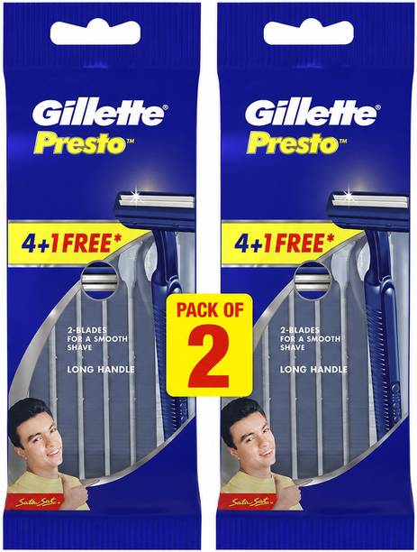 Gillette Presto Manual Shaving Razor(Each Pack of 5), Men & Women