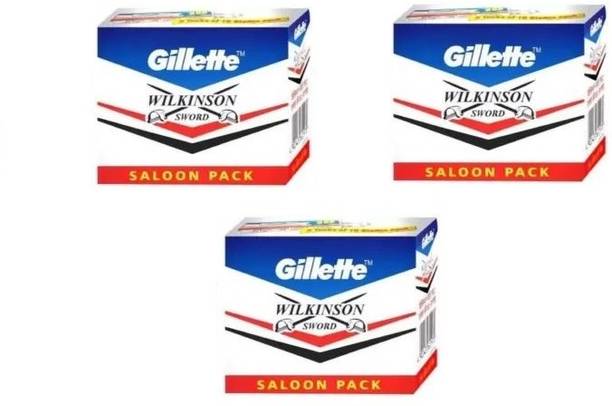 Gillette Wilkinson Sword Double Edge Razor Blades (50 In 1) (Pack Of 3) Saloon Pack, Men & Women