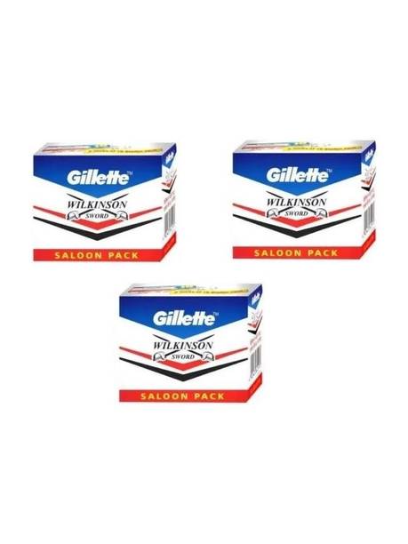 Gillette Wilkinson Sword Double Edge Razor Blades (50 In 1) (Pack Of 3) Saloon Pack, Men & Women