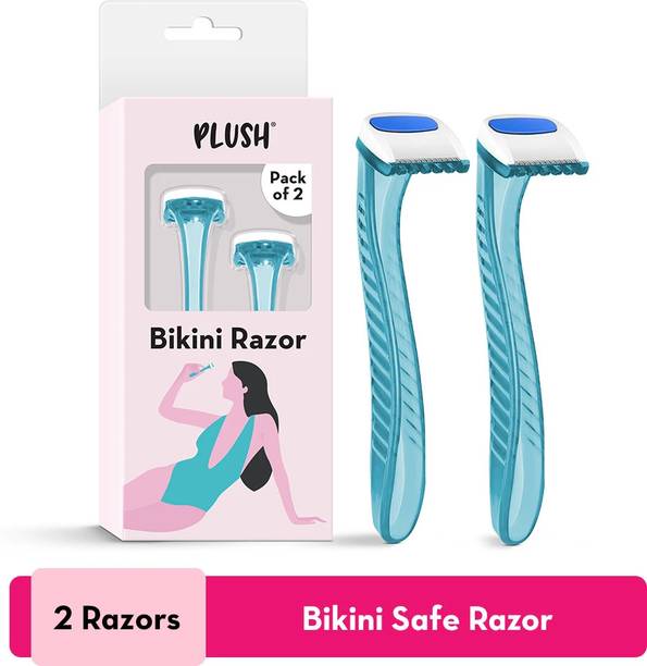 PLUSH Bikini Razor | Pack of 2 | Reusable Safe Hair Removal For Bikini Line |, Women