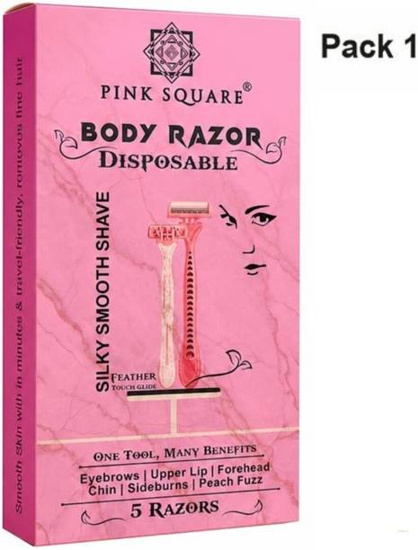 Pink Square Body Razor For Women | Complete Shaving Care For Delicate Skin, Men & Women