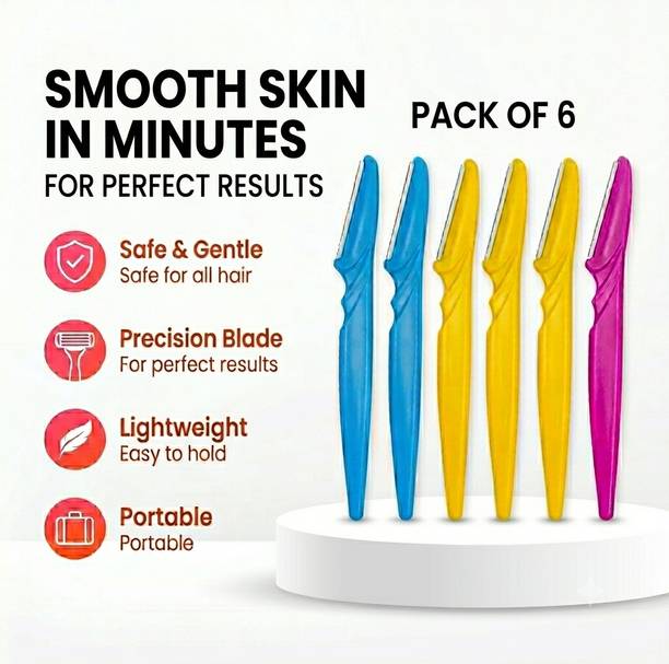 Wistora Enterprises Beauty Eyebrow Razor Pack of 6 | Facial Hair Removal Razor for Women, Men & Women
