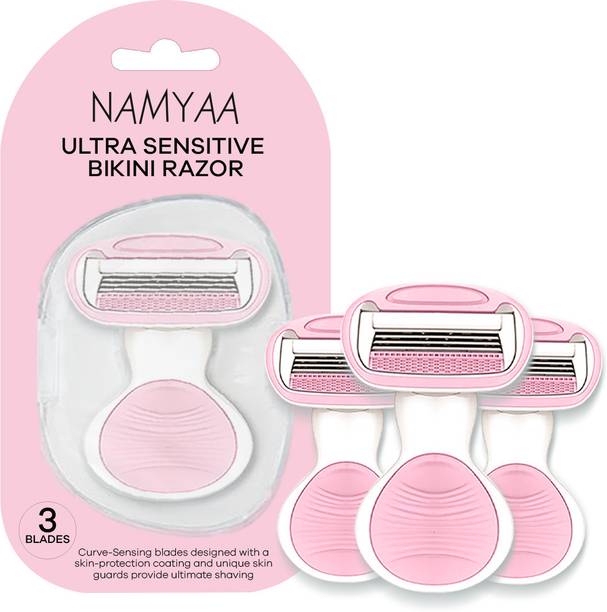 नम्या Ultra Sensitive Bikini Razor|Curve-friendly,smooth&hassle-free|3 Blade Precision