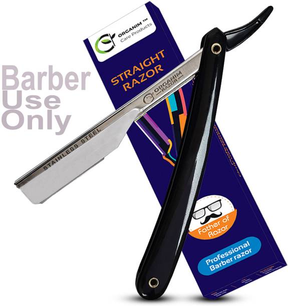 Organim care products Classic Professional Barber's Design Plastic Handle Razor Stainless Steel