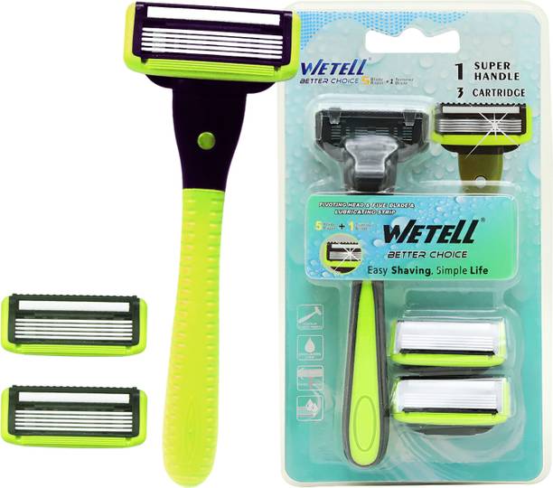 ARSHIA WETELL Better Choice 5-Blade Razor for Men with 2 Extra Razor Cartridges, Men