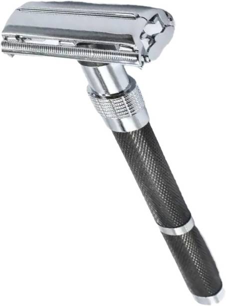 UBRONIK Superior Butterfly Open Razor with Long Handle & Double Edge Safety Blades, Men