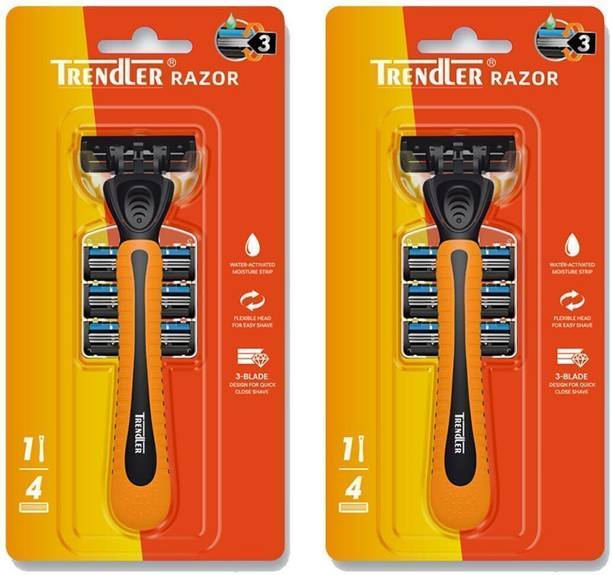 TRENDLER 3 blade Manual Razor for Men for Perfect Shave and Beard Shape, Men