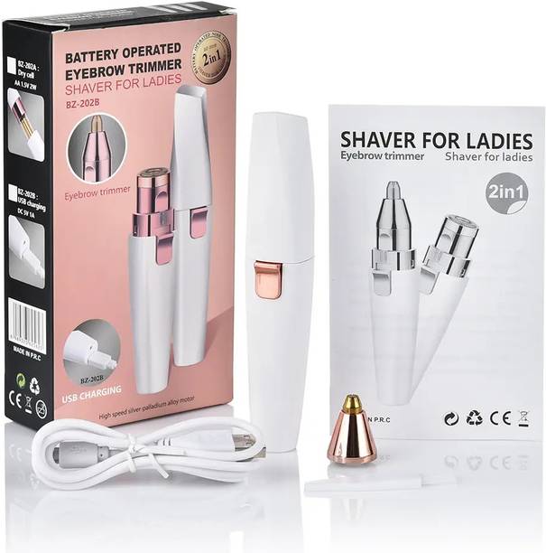 UBRONIK 2-in-1 Facial Hair Remover & Eyebrow Trimmer – Sleek, Safe & Painless, Women