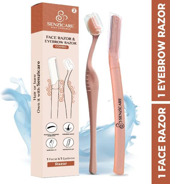 Senzicare Reusable Face & Eyebrow Razor Combo Pack | Instant & Painless Hair Removal, Women