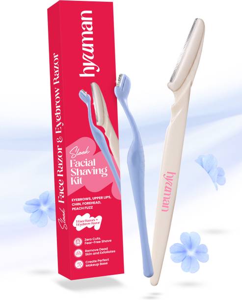 Hyuman 1 Face Razor + 1 Eyebrow Razor Combo | Instant & Painless Hair Removal, Women
