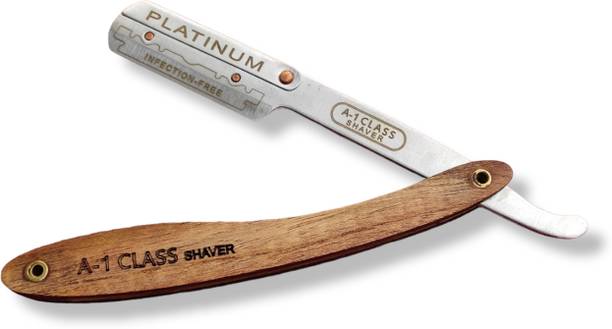 RT SHOP Wooden Handle Shaving Razor: Classic and Professional Straight Edge Razor, Men & Women