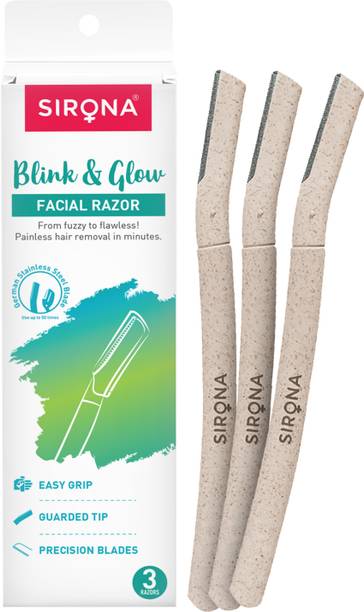 SIRONA Reusable Blink & Glow Face Razor for Women | Upper Lip, Eyebrows, Women