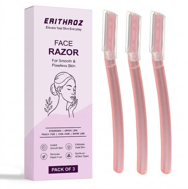 ERITHROZ Face Razor for Women - Pack of 3 | Instant Glow | German Blades, Women